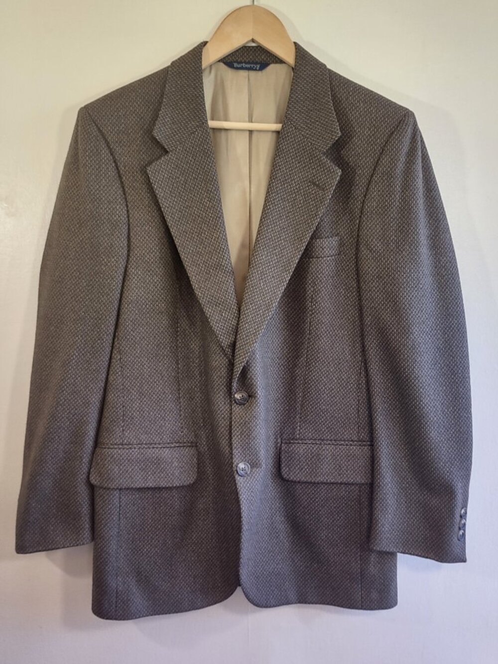 Vintage Burberrys' Brown Tweed Wool Blazer Men's 39R USA Made